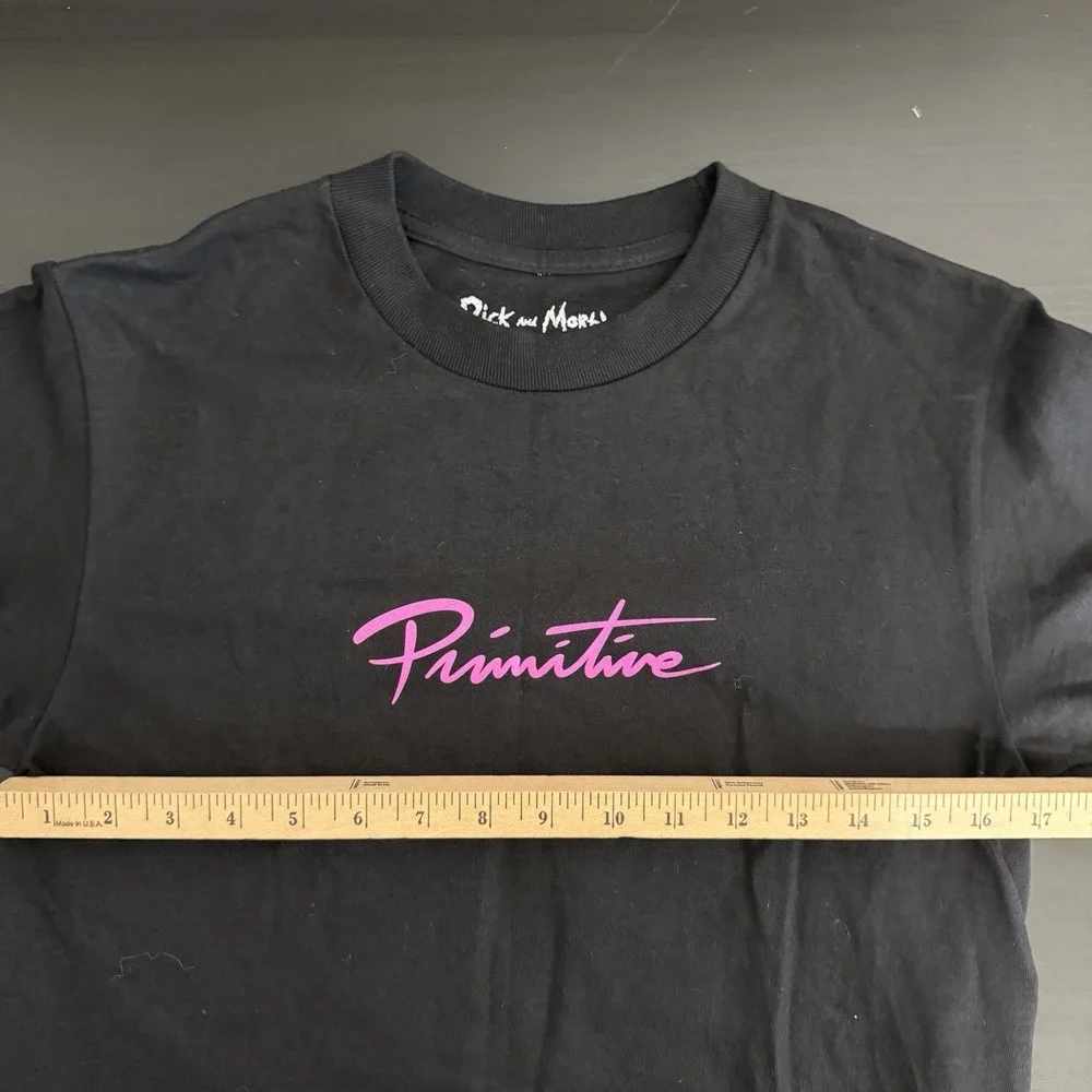 Primitive Rick & Morty T shirt Size Small Black‎ Neon Pink Graphic Tee